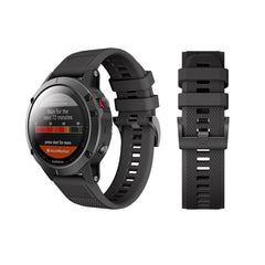 SILIKONSKI PAŠEK ZA GARMIN 26MM FENIX 3 / 5X / 3HR / 5X PLUS / 6X / 6X PRO / 7X DOOP ODKRITELJ ČRNA