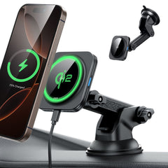 DRŽALO TELEFONA ZA AVTO Z BREZŽIČNIM POLNJENJEM ESR HALOLOCK MAGNETIC MAGSAFE DASHBOARD CAR MOUNT WIRELESS CHARGER QI2 15W ČRNA
