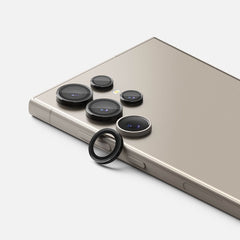 OJAČANO STEKLO RINGKE OKVIR ZA KAMERO ZA GALAXY S24 ULTRA ČRNA