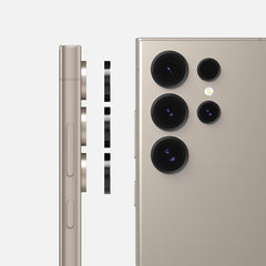 OJAČANO STEKLO RINGKE OKVIR ZA KAMERO ZA GALAXY S24 ULTRA ČRNA