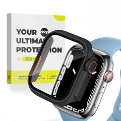 360° ZAŠČITNA OVITKA ZA APPLE WATCH 44 MM DOOP DEFENSE 360GUARD ČRNA/ORANŽNA