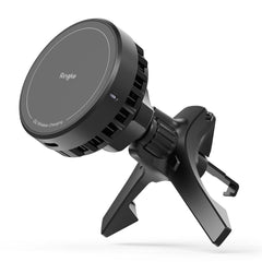 DRŽALO TELEFONA ZA AVTO Z BREZŽIČNIM POLNJENJEM RINGKE PELTIER QI2 MAGNETNO MAGSAFE VENTILATORNO DRŽALO BREZŽIČNI POLNILEC 15W ČRNA