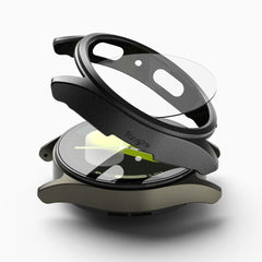 ZAŠČITNA OHIŠJA S TRDIM STEKLENOM ZA SAMSUNG GALAXY WATCH 7 (44 MM) RINGKE SLIM & TEMPERED GLASS TITANIUM BLACK