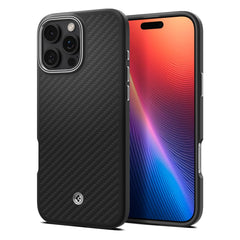 OVITEK SPIGEN ENZO ARAMID MAG MAGSAFE IPHONE 16 PRO ČRNA/SREBRNA