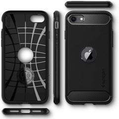 OVITEK SPIGEN RUGGED ARMOR IPHONE SE 2020 / SE 2022 ČRN ČRNO