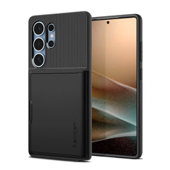 OVITEK SPIGEN SLIM ARMOR CS GALAXY S25 ULTRA ČRN ČRNO