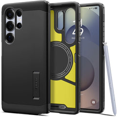 OVITEK SPIGEN TOUGH ARMOR MAGSAFE GALAXY S25 ULTRA ČRN ČRNO