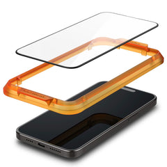 KALJENO STEKLO SPIGEN ALM GLASS FC 2-PACK IPHONE 15 PLUS ČRNA