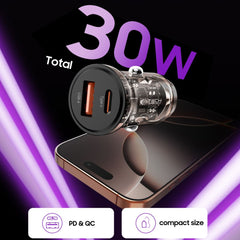 TECH-PROTECT CC01 2-PORT AVTO POLNILEC PD30W/QC3.0 ČRN ČRTA