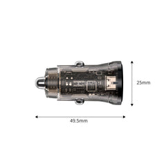 TECH-PROTECT CC01 2-PORT AVTO POLNILEC PD45W/QC3.0 ČRN ČRTA
