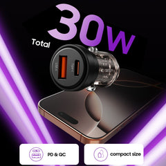 TECH-PROTECT CC03 2-PORT AVTO POLNILEC PD30W/QC3.0 ČRN ČRTA