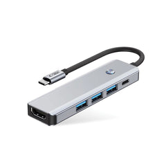 TECH-PROTECT HB01 HUB ADAPTER 5IN1 TYPE-C + USB3.0 + HDMI 4K 60HZ + PD100W PROSTOR SIVA