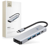 TECH-PROTECT HB01 HUB ADAPTER 5IN1 TYPE-C + USB3.0 + HDMI 4K 60HZ + PD100W PROSTOR SIVA