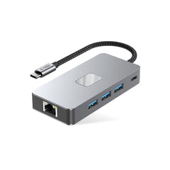 TECH-PROTECT HB05 HUB ADAPTER 9IN1 TYPE-C + USB2.0 + USB3.0 + HDMI 4K 60HZ + SD/TF + PD100W + RJ45 1000M PROSTORSKA SIVA