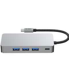 TECH-PROTECT HB05 HUB ADAPTER 9IN1 TYPE-C + USB2.0 + USB3.0 + HDMI 4K 60HZ + SD/TF + PD100W + RJ45 1000M PROSTORSKA SIVA