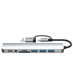 TECH-PROTECT HB06 HUB ADAPTER 9IN1 TYPE-C + USB2.0 + USB3.0 + SD/TF + AV3.5 PROSTOR SIVA