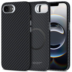 TECH-PROTECT ION CARBON MAGSAFE IPHONE 16E ČRNA/SREBRNA