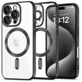 OVITEK ZA IPHONE 16 PRO MAX TECH-PROTECT MAGFLEX MAGSAFE SREBRNO ČRN.