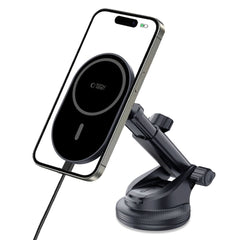 DRŽALO TELEFONA ZA AVTO S BREZŽIČNIM POLNJENJEM TECH-PROTECT MM15W-V6 MAGNETNO MAGSAFE DRŽALO ZA ARMATURNO PLOŠČO IN VENTILATOR BREZŽIČNI POLNILEC 15W ČRNA/ČRNA