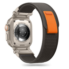 REMENIČEK TECH-PROTECT NYLON DELTA APPLE WATCH 4 / 5 / 6 / 7 / 8 / 9 / SE / ULTRA 1 / 2 (42 / 44 / 45 / 49 MM) ČRNA/ORANŽNA
