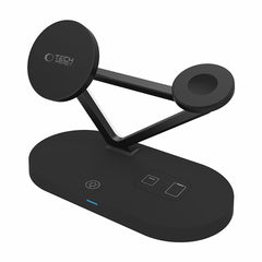 NABOJNI POSTAJA TECH-PROTECT QI15W-A41 3IN1 MAGNETNI MAGSAFE BREZŽIČNI POLNILEC ČRNA