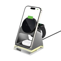 NABOJNI POSTAJ TECH-PROTECT QI15W-A43 3IN1 MAGNETNI MAGSAFE BREZŽIČNI POLNILEC ČRNA