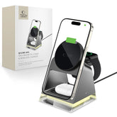 NABOJNI POSTAJ TECH-PROTECT QI15W-A43 3IN1 MAGNETNI MAGSAFE BREZŽIČNI POLNILEC ČRNA