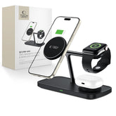 NABOJNI POSTAJA TECH-PROTECT QI15W-A45 3IN1 MAGNETNI MAGSAFE BREZŽIČNI POLNILEC ČRNA