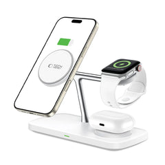 NABOJNI POSTAJA TECH-PROTECT QI15W-A45 3IN1 MAGNETNI MAGSAFE BREZŽIČNI POLNILEC BELE BARVE