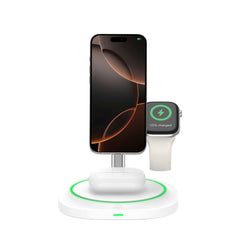 TECH-PROTECT QI15W-A46 3V1 MAGNETSKI MAGSAFE BREZŽIČNI POLNILEC BELE BARVE