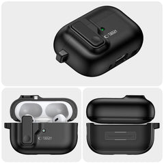 OVITEK TECH-PROTECT SLIM HOOK APPLE AIRPODS PRO 1 / 2 ČRNA
