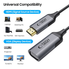 TECH-PROTECT ULTRABOOST ADAPTER HDMI NA VGA FULL HD 60HZ ČRNA