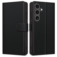 OVITEK TECH-PROTECT WALLET RS GALAXY S25 ČRNA/RDEČA