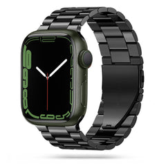 REMENIČEK DOOP IZ NEHRĐAJOČEGA JEKLA ZA APPLE WATCH 6 / 7 / 8 / 9 / 10 / SE / ULTRA 1 / 2 (44 / 45 / 46 / 49 MM) ČRNA
