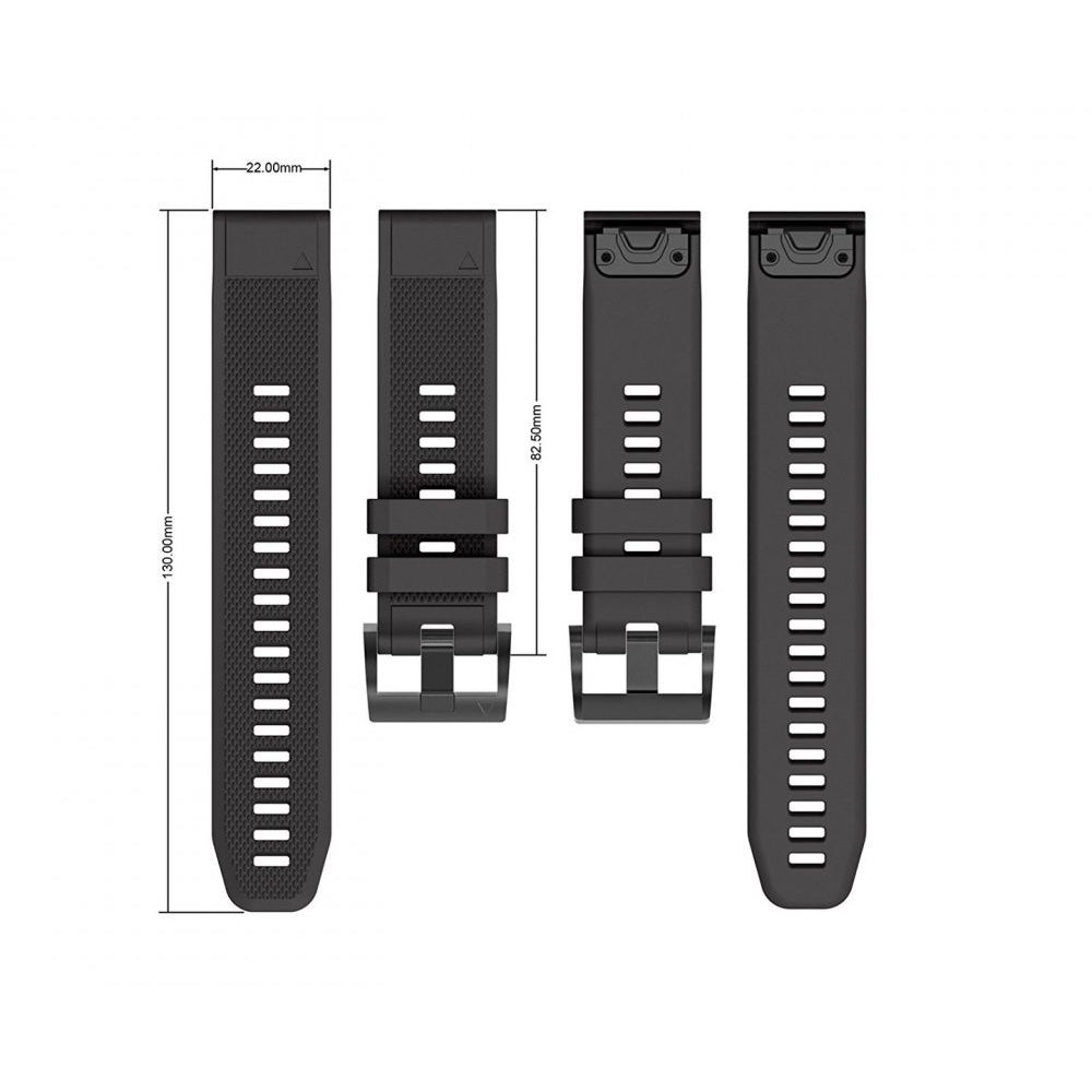 SILIKONSKI PAŠEK ZA GARMIN 22MM FENIX 5 / 6 / 6 PRO / 7 DOOP DISCOVERER 22MM ČRNA
