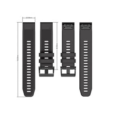 SILIKONSKI PAŠEK ZA GARMIN 22MM FENIX 5 / 6 / 6 PRO / 7 DOOP DISCOVERER 22MM ČRNA