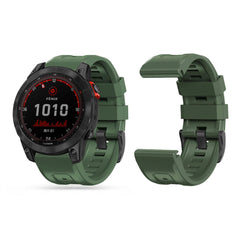 SILIKONSKI PAŠEK ZA GARMIN 26MM FENIX 3 / 5X / 3HR / 5X PLUS / 6X / 6X PRO / 7X DOOP EXPLORER VOJAK ZELENA