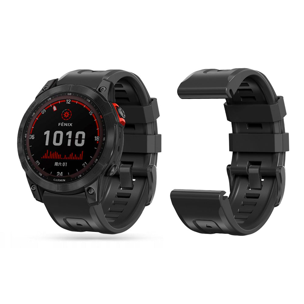 SILIKONSKI PAŠEK ZA GARMIN 22MM FENIX 5 / 6 / 6 PRO / 7 DOOP EXPLORER 22MM ČRN.