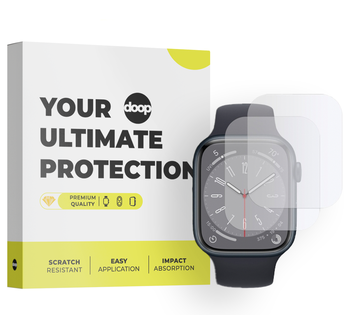 2X TRDNO STEKLO ZA APPLE WATCH 40 / 41 MM DOOP HYDROFLEX PRO+ 2-PACK JASNO