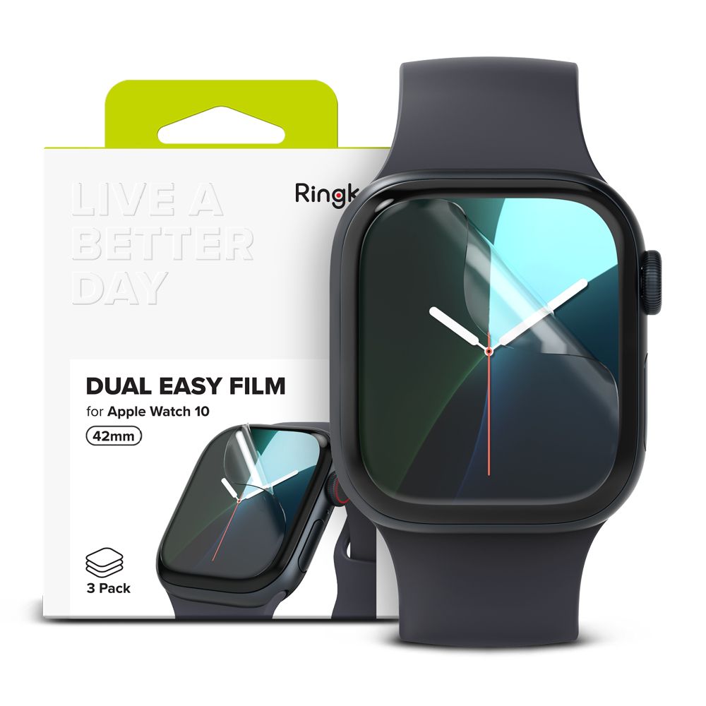 ZAŠČITNA FOLIJA RINGKE DUAL EASY 3-PACK APPLE WATCH 10 (42 MM) PROZORNA