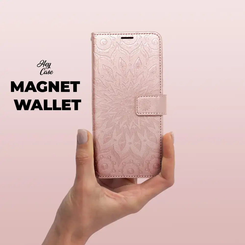 OVITEK ZA SAMSUNG GALAXY A55 5G HEYCASE MAGNET WALLET MANDALA ROSE GOLD