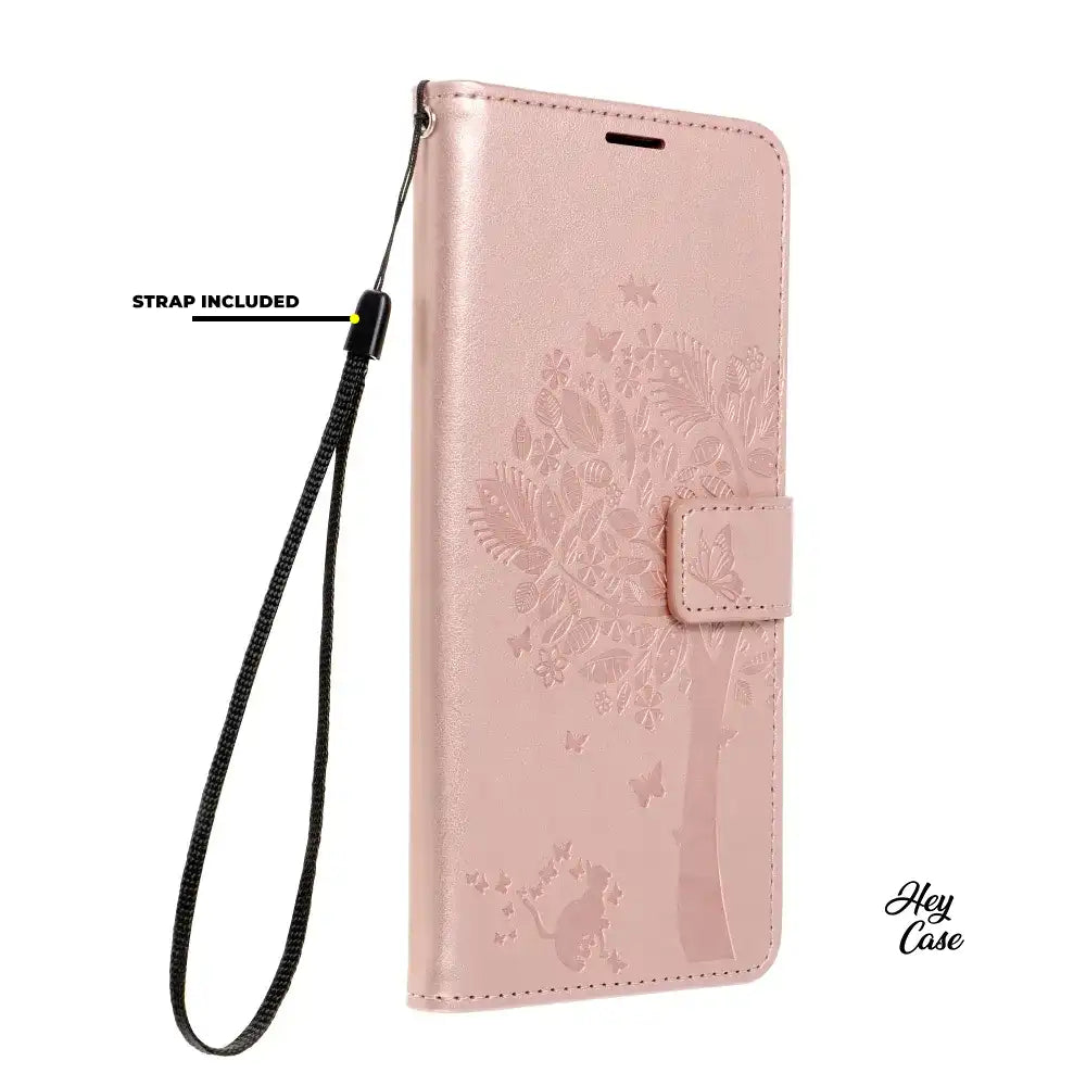 OVITEK ZA SAMSUNG GALAXY A55 5G HEYCASE MAGNET WALLETA LES ROŽE