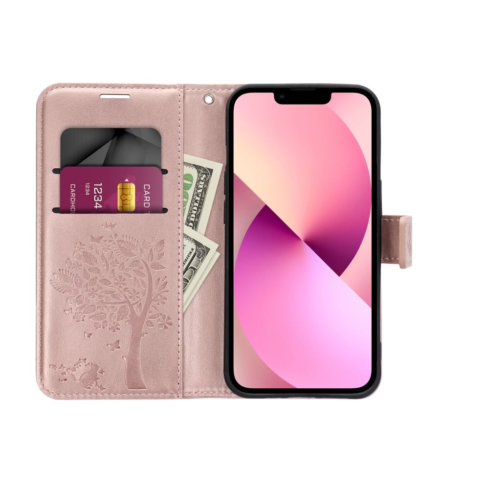OVITEK ZA SAMSUNG GALAXY A55 5G HEYCASE MAGNET WALLETA LES ROŽE