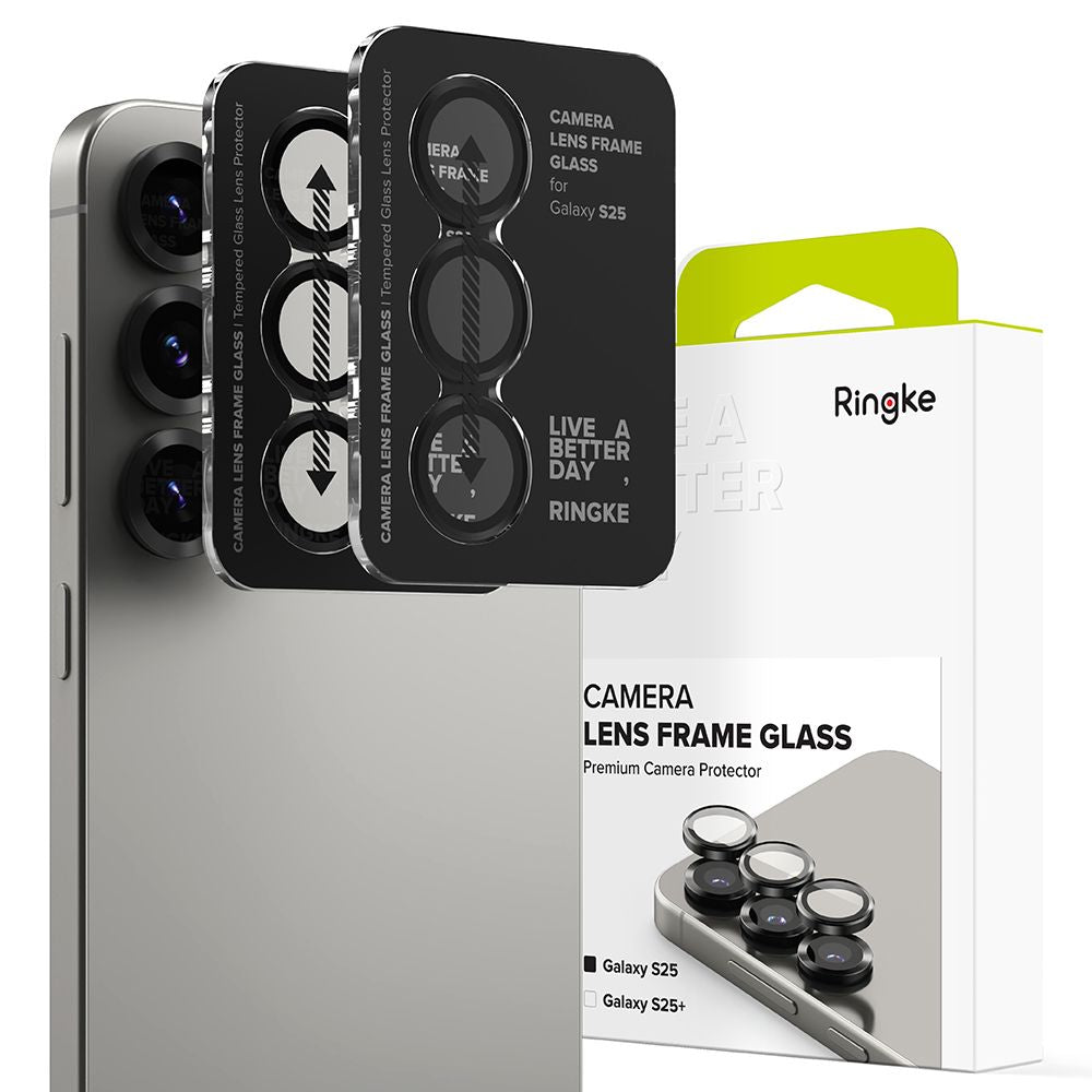 ZAŠČITNO TRDO STEKLO ZA OBJEVNIK FOTOAPARATA RINGKE CAMERA FRAME PROTECTOR 2-PACK GALAXY S25 ČRNA