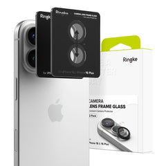 ZAŠČITNO TRDO STEKLO ZA OBJEVNIK FOTOAPARATA NA IPHONE 16 / 16 PLUS RINGKE CAMERA FRAME PROTECTOR 2-PACK ČRNA