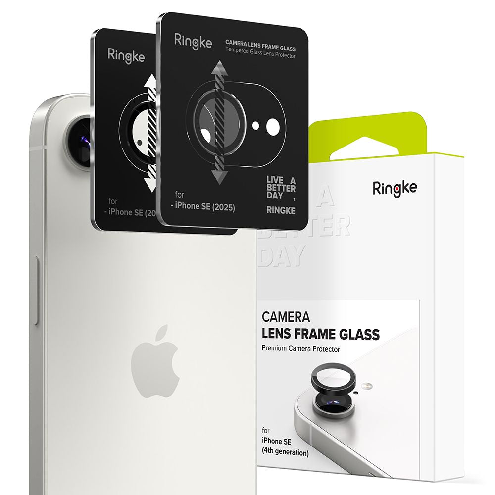 ZAŠČITNO TRDO STEKLO ZA LEČO FOTOAPARATA RINGKE CAMERA FRAME PROTECTOR 2-PACK IPHONE 16E ČRNA