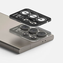 OJAČANO STEKLO RINGKE OKVIR ZA KAMERO ZA GALAXY S24 ULTRA ČRNA