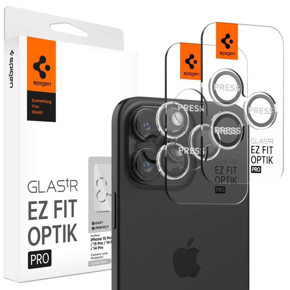 ZAŠČITA ZA FOTOAPARAT SPIGEN OPTIK.TR "EZ FIT" ZAŠČITNIK KAMERE 2-PACK IPHONE 14 PRO / PRO MAX / 15 PRO / PRO MAX KRISTALNO JASNO