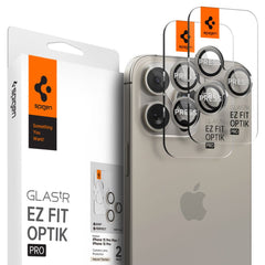 ZAŠČITA FOTOAPARATA SPIGEN OPTIK.TR "EZ FIT" ZAŠČITNI OVITEK 2-PACK ZA IPHONE 14 PRO / PRO MAX / 15 PRO / PRO MAX NARAVNI TITAN