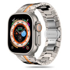 REMENIČEK DOOP IZ NEHRĐAJUĆEG ČELIKA ZA APPLE WATCH 6 / 7 / 8 / 9 / 10 / SE / ULTRA 1 / 2 (44 / 45 / 46 / 49 MM) TITAN/ORANŽNA